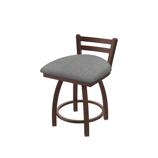 18" Low Back Swivel Vanity Stool, Bronze Finish, Graph Seat